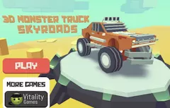 Cars Games, 3D Monster Truck: Skyroad, Games-kids.com