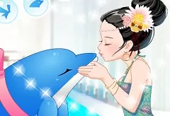 Girl Games, A Dolphin Kiss at Sea World, Games-kids.com