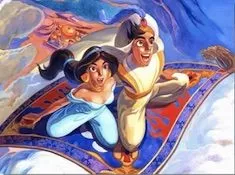 Aladdin Games, Aladdin and Jasmine Flying Carpet Puzzle, Games-kids.com