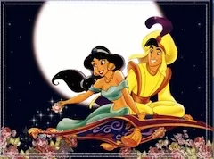 Aladdin Games, Aladdin and Jasmine Moonlight Puzzle, Games-kids.com