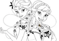 Frozen  Games,  Anna and Elsa Sisters Coloring, Games-kids.com