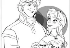 Frozen  Games, Anna and Kristoff in Love Coloring, Games-kids.com