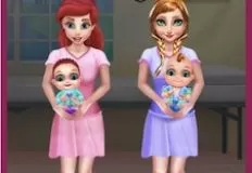 Princess Games, Ariel and Anna Baby Birth, Games-kids.com