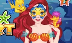 Little Mermaid Games, Ariel Face Art, Games-kids.com