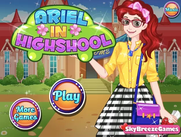 Little Mermaid Games, Ariel in Highschool, Games-kids.com