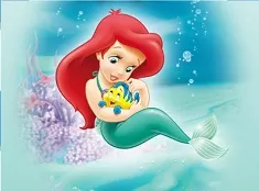 Little Mermaid Games, Baby Ariel and Flounder Puzzle, Games-kids.com