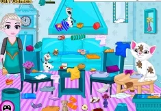 Frozen  Games, Baby Elsa Kitten Room Cleaning, Games-kids.com