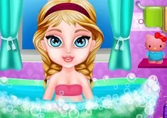 Frozen  Games, Baby Elsa Scandinave Spa Bath, Games-kids.com