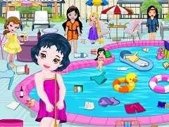 Baby Games, Baby Princesses Cleaning Pool, Games-kids.com