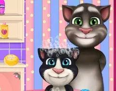 Talking Friends Games, Baby Talking Tom and Dad Bath, Games-kids.com