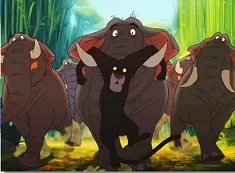 Jungle Book Games, Bagheera and the Elephants Puzzle, Games-kids.com