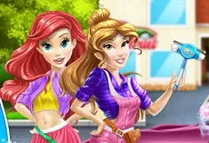 Princess Games, Belle and Ariel Car Wash, Games-kids.com