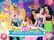 Princess Games, Blondes vs Brunettes Prom Challenge, Games-kids.com