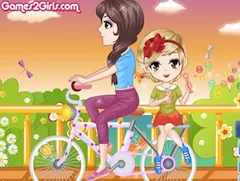 Girl Games, Blowing Bubbles on Bicycle, Games-kids.com