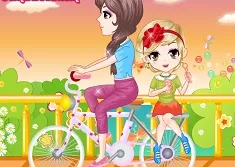 Girl Games, Blowing Bubbles on Bicycle, Games-kids.com