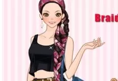 Girl Games, Braids with Scarves Anime, Games-kids.com