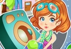 Girl Games, Clumsy Mechanic Laundry, Games-kids.com