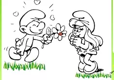 Smurfs Games, Color the Smurf Couple, Games-kids.com