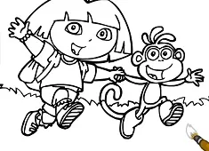 Play free Color with Dora and Boots - Dora Games - Games-kids.com