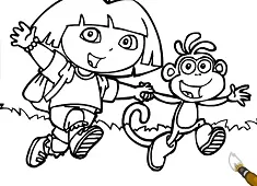 Dora Games, Color with Dora and Boots, Games-kids.com