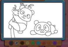 Coloring Games, Coloring Book Two Pandas, Games-kids.com