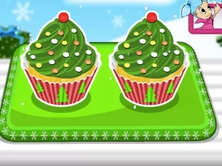 Christmas Games, Cook Christmas Tree Cupcakes, Games-kids.com