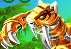 Puzzle Games, Cyber Smilodon Assembling, Games-kids.com