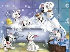 101 Dalmatians Games, Dalmatians Bathing Puzzle, Games-kids.com