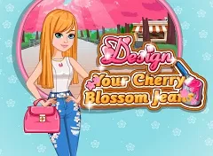 Girl Games, Design Your Cherry Blossom Jeans, Games-kids.com