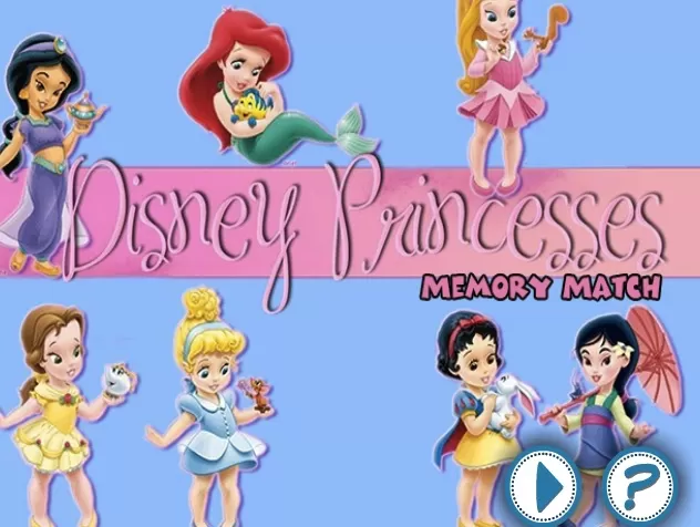 Princess Games, Disney Princesses Memory Match, Games-kids.com