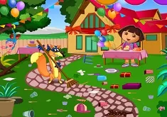 Dora Games, Dora Birthday Yard Cleaning, Games-kids.com