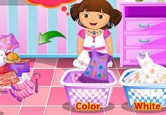 Dora Games, Dora Washing Dresses, Games-kids.com