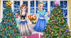 Frozen  Games, Ellie vs Annie Christmas Tree, Games-kids.com