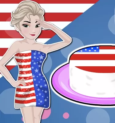 Frozen  Games, Elsa American Flag Cake, Games-kids.com