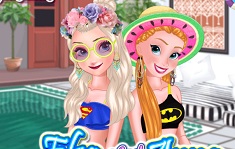 Elsa And Anna Pool Party Frozen Games