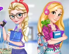 Princess Games, Elsa and Rapunzel College Girls, Games-kids.com