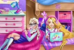 Frozen  Games,  Elsa and Rapunzel Dorm Room, Games-kids.com
