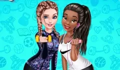 Princess Games, Elsa and Tiana Workout Buddies, Games-kids.com