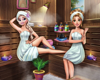 Elsa At Sauna - Frozen Games