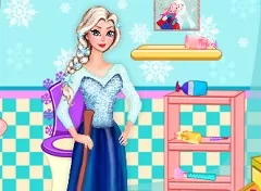 Frozen  Games, Elsa Cleaning Bathroom, Games-kids.com