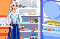 Frozen  Games,  Elsa Cleaning the Fridge, Games-kids.com