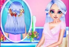 Frozen  Games, Elsa Colorful Braid Hairstyle, Games-kids.com