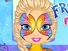 Frozen  Games, Elsa Face and Body Art, Games-kids.com