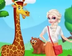 Frozen  Games, Elsa Happy Time in Zoo, Games-kids.com