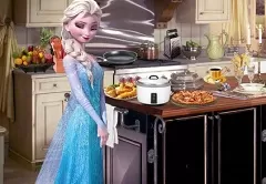 Frozen  Games, Elsa in Vintage Kitchen, Games-kids.com