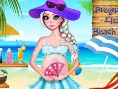 Frozen  Games, Elsa Pregnant  at The Beach, Games-kids.com