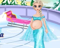 Frozen  Games, Elsa Pregnant Skating, Games-kids.com