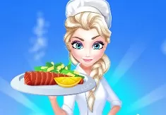 Frozen  Games, Elsa Restaurant Oven Baked Salmon, Games-kids.com