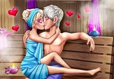 Frozen  Games, Elsa Sauna Flirting, Games-kids.com