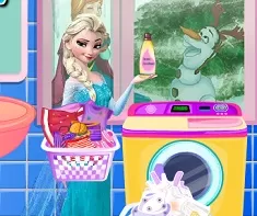 Frozen  Games, Elsa Washing Clothes , Games-kids.com